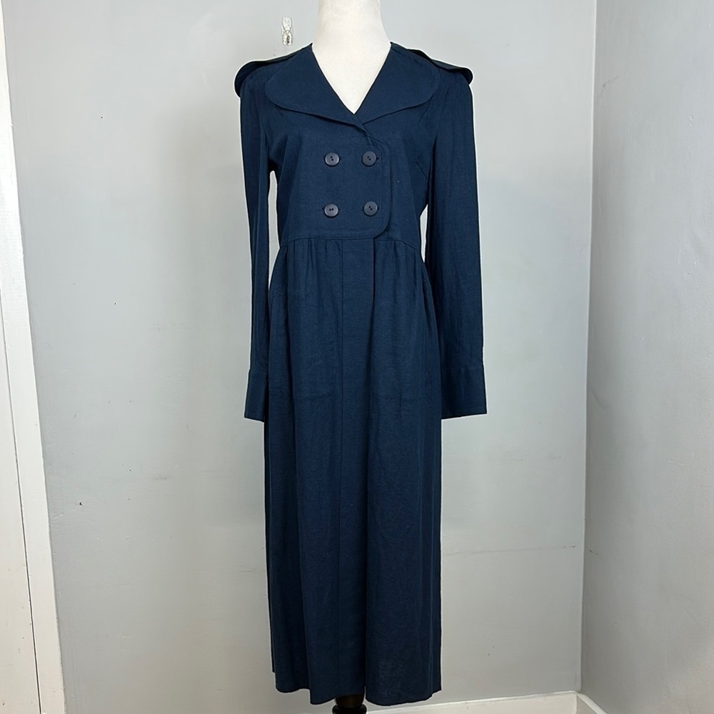 Vintage Inspired Peacoat Double Breasted Lightweight Sz M